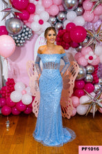 Load image into Gallery viewer, 1016 Blue Prom Dress
