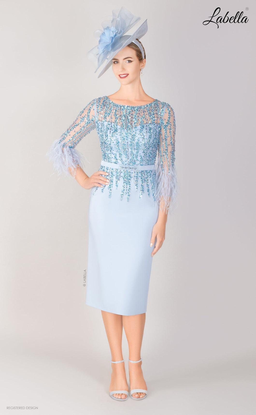 3097 Beaded Pale Blue Dress