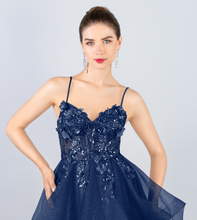Load image into Gallery viewer, 6473 Navy Princess Dress

