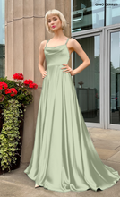 Load image into Gallery viewer, 414L Mint Satin Dress
