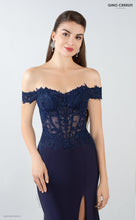 Load image into Gallery viewer, 7308 Navy Beaded Dress
