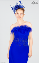 Load image into Gallery viewer, 8008 Crepe Feather Royal Dress
