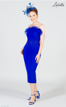 Load image into Gallery viewer, 8008 Crepe Feather Royal Dress
