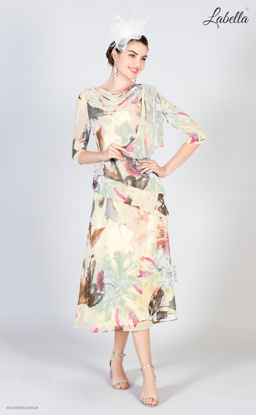 8022 Chiffon Floral Dress