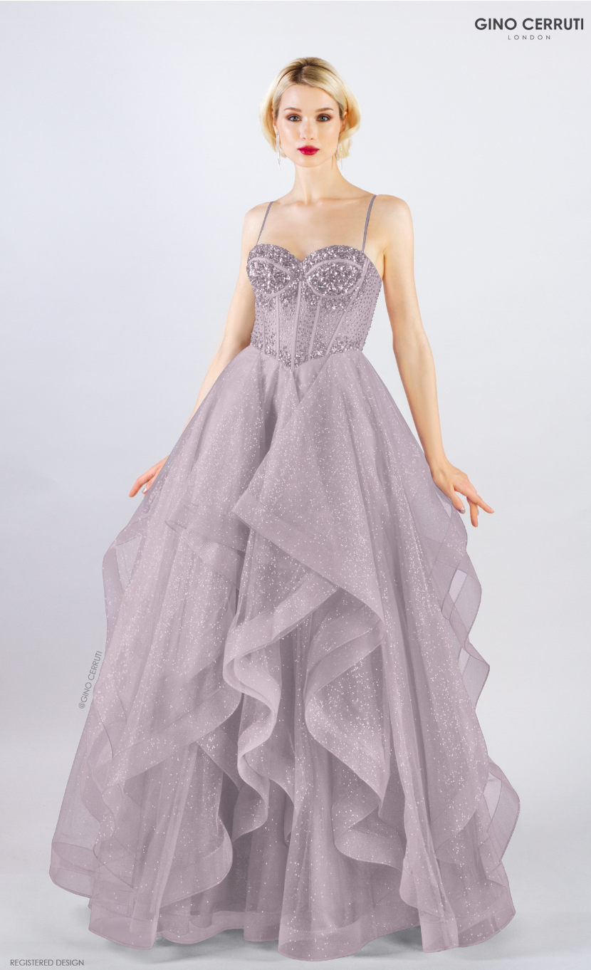 7318 Silver Pink Princess Dress