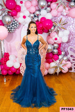 Load image into Gallery viewer, 1043 Blue Prom Dress
