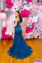 Load image into Gallery viewer, 1043 Blue Prom Dress
