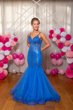 Load image into Gallery viewer, 9767 Blue Prom Dress
