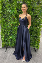 Load image into Gallery viewer, 9811 Navy Prom Dress
