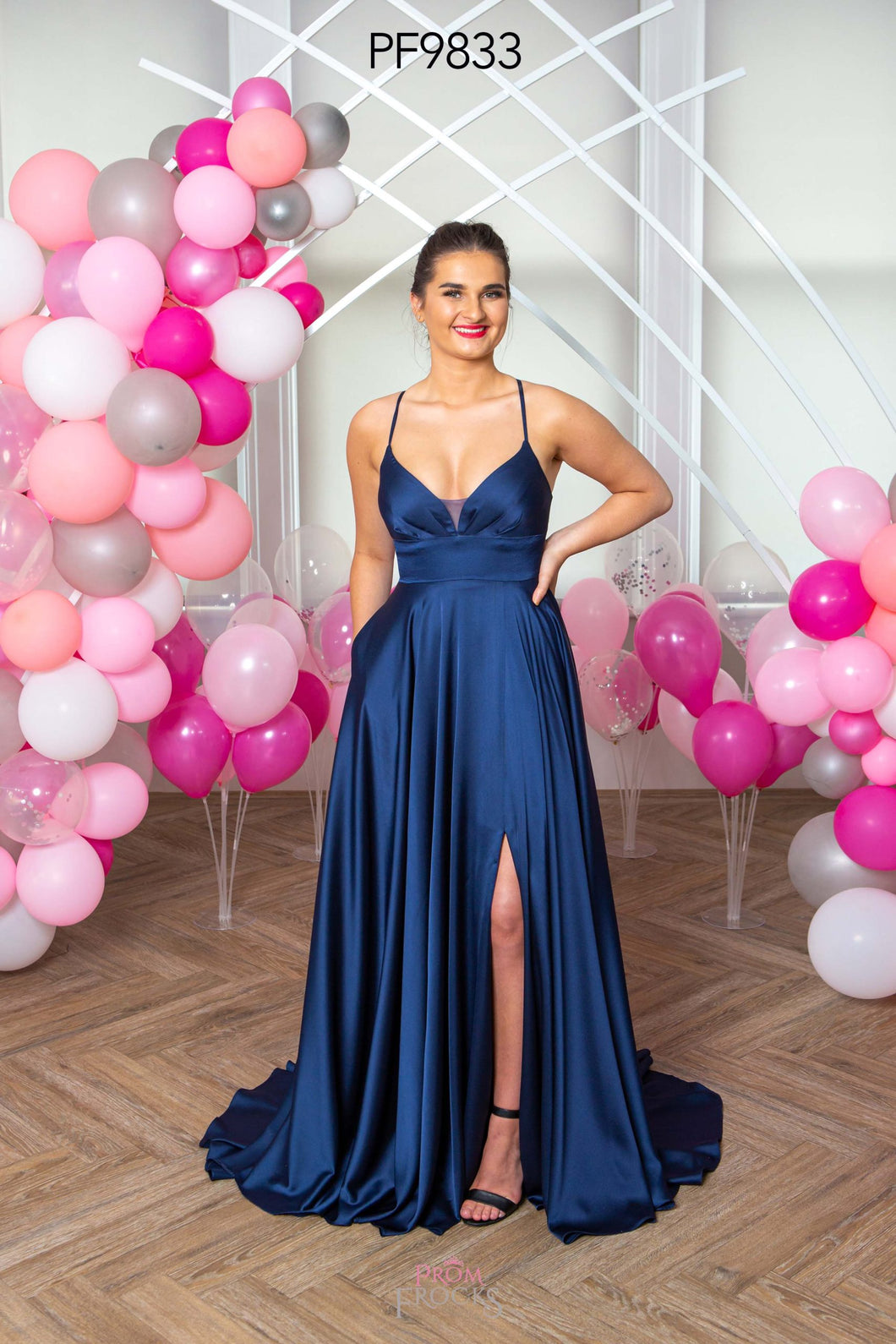 9833 Navy Prom Dress