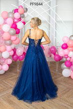 Load image into Gallery viewer, 9844 Navy Prom Dress
