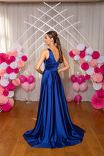 Load image into Gallery viewer, 9952 Blue Satin Dress
