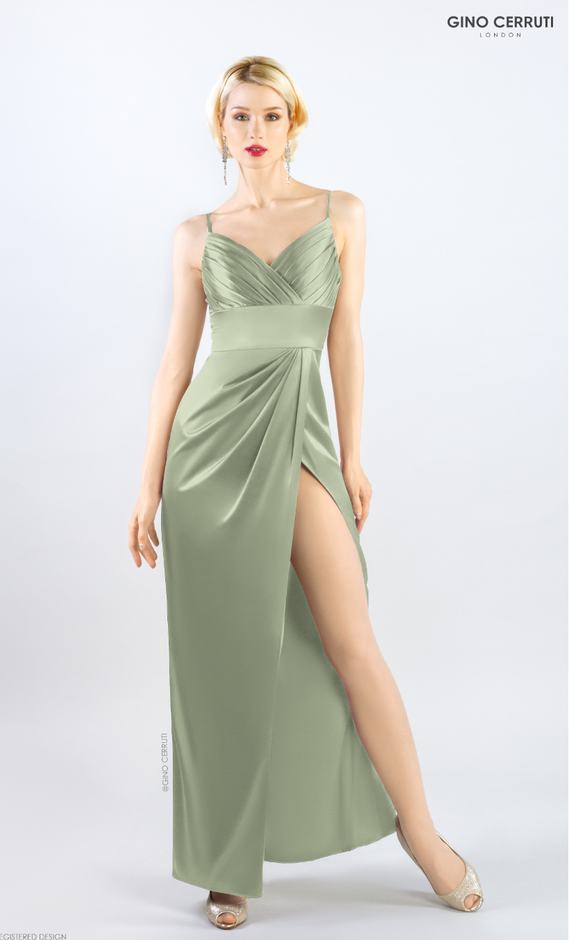 4158 Mint Satin Dress