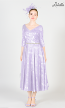 Load image into Gallery viewer, 3086 Lilac Jacquard Dress
